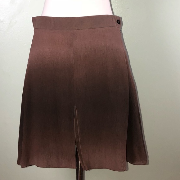Valentino Dresses & Skirts - Oliver by Valentino Silk Mini Skirt Ombre Brown 12